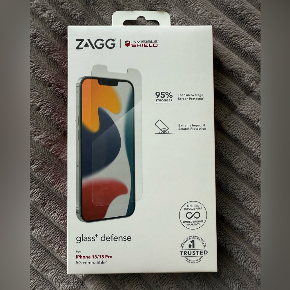 InvisibleShield Glass+ Defense for iPhone 13/13 Pro - Clear